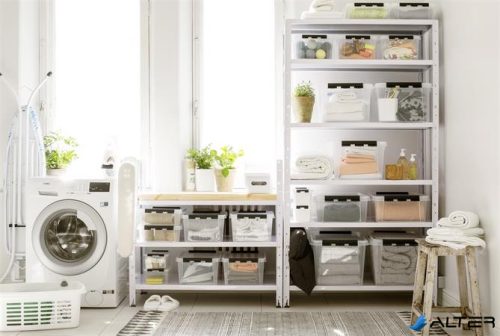 Műanyag tárolódoboz, 3,5 liter, fekete fogantyúkkal, SMARTSTORE 'Classic 4', átlátszó