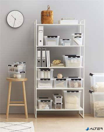 Műanyag tárolódoboz, 3,5 liter, fekete fogantyúkkal, SMARTSTORE 'Classic 4', átlátszó