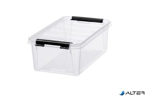 Műanyag tárolódoboz, 3,6 liter, fekete fogantyúkkal, SMARTSTORE "Classic 5", átlátszó