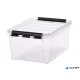 Műanyag tárolódoboz, 8 liter, fekete fogantyúkkal, SMARTSTORE "Classic 10", átlátszó