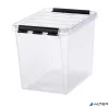 Műanyag tárolódoboz, 14 liter, fekete fogantyúkkal, SMARTSTORE "Classic 11", átlátszó