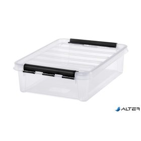   Műanyag tárolódoboz, 8 liter, fekete fogantyúkkal, SMARTSTORE 'Classic 14', átlátszó