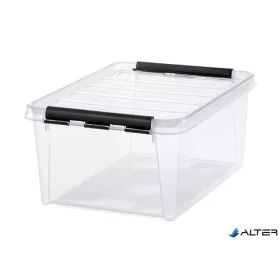   Műanyag tárolódoboz, 14 liter, fekete fogantyúkkal, SMARTSTORE 'Classic 15', átlátszó