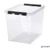 Műanyag tárolódoboz, 25 liter, fekete fogantyúkkal, SMARTSTORE "Classic 16", átlátszó