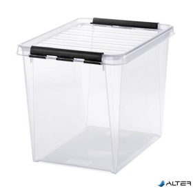   Műanyag tárolódoboz, 25 liter, fekete fogantyúkkal, SMARTSTORE 'Classic 16', átlátszó