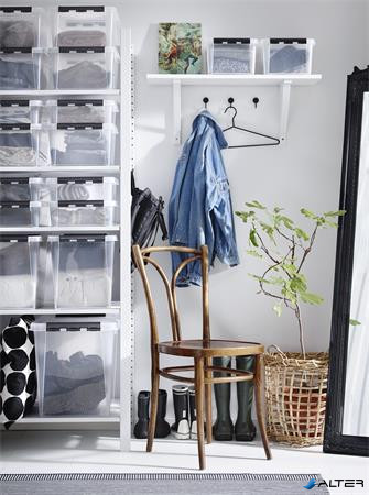 Műanyag tárolódoboz, 25 liter, fekete fogantyúkkal, SMARTSTORE 'Classic 16', átlátszó