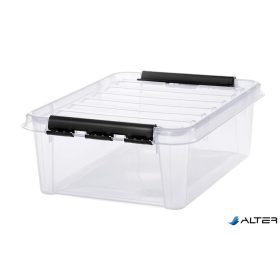   Műanyag tárolódoboz, 21 liter, fekete fogantyúkkal, SMARTSTORE 'Classic 24', átlátszó