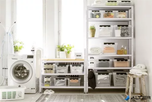 Műanyag tárolódoboz, 21 liter, fekete fogantyúkkal, SMARTSTORE 'Classic 24', átlátszó