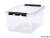 Műanyag tárolódoboz, 32 liter, fekete fogantyúkkal, SMARTSTORE 'Classic 31', átlátszó