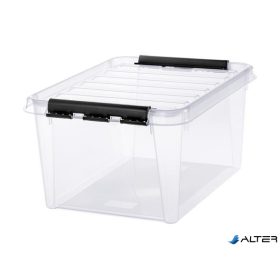   Műanyag tárolódoboz, 32 liter, fekete fogantyúkkal, SMARTSTORE 'Classic 31', átlátszó