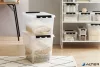 Műanyag tárolódoboz, 47 liter, fekete fogantyúkkal, SMARTSTORE "Classic 45", átlátszó