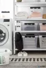 Műanyag tárolódoboz, 47 liter, fekete fogantyúkkal, SMARTSTORE "Classic 45", átlátszó