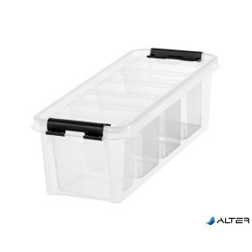   Műanyag tárolódoboz, fekete fogantyúkkal, 4 rekeszes, SMARTSTORE 'Classic 4', átlátszó