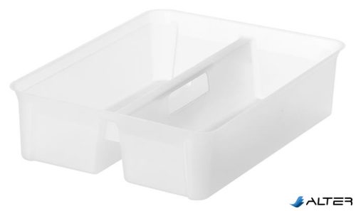 Kivehető rendező- és tárolóelem Classic 15 dobozhoz, 2 rekeszes, fogantyúval, SMARTSTORE, átlátszó