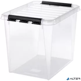   Műanyag tárolódoboz, 52 liter, fekete fogantyúkkal, SMARTSTORE 'Classic 50', átlátszó