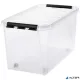 Műanyag tárolódoboz, 70 liter, fekete fogantyúkkal, SMARTSTORE "Classic 70", átlátszó