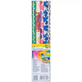   Krepp-papír, 25x200 cm, mintás, "Gimboo", 5 vegyes minta