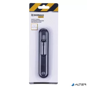   Univerzális kés, cserélhető pengével, 18 mm, DONAU "Safety", fekete