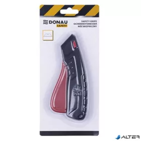   Univerzális kés, cserélhető pengével, 22 mm, DONAU 'Safety', fekete-piros