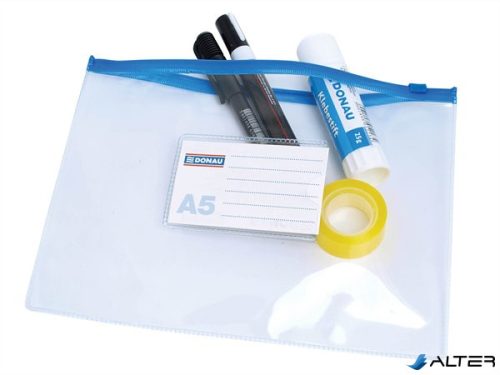 Rendszerező tasak, A5, PVC, simítózáras, DONAU