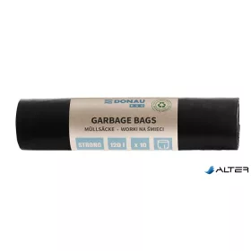   Szemeteszsák, extra erős, 120 l, 10 db, 35 µ, DONAU "Eco", fekete
