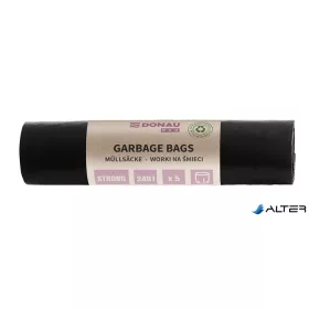   Szemeteszsák, extra erős, 240 l, 5 db, 70 µ, DONAU 'Eco', fekete