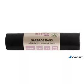   Szemeteszsák, extra erős, 240 l, 5 db, 70 µ, DONAU "Eco", fekete
