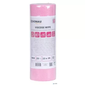   Törlőkendő, univerzális, 25 db, 23x39cm, DONAU "Home", rózsaszín