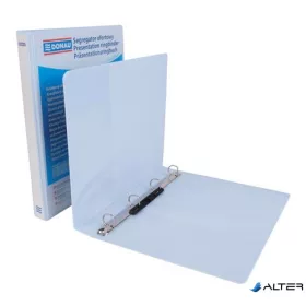   Gyűrűs könyv, panorámás, 4 gyűrű, D alakú, 37 mm, A4, PP, DONAU, fehér