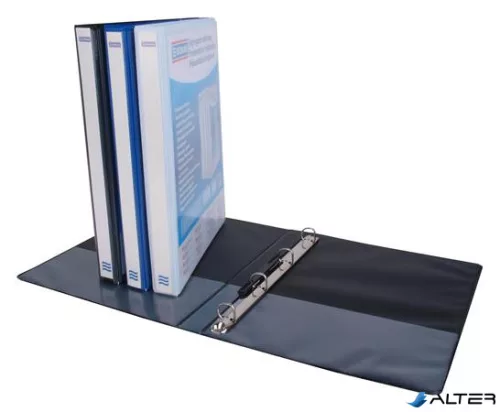 Gyűrűs könyv, panorámás, 4 gyűrű, D alakú, 44 mm, A4, PP, DONAU, kék