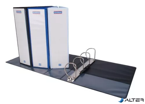 Gyűrűs könyv, panorámás, 4 gyűrű, D alakú, 80 mm, A4, PP, DONAU, fehér