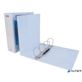   Gyűrűs könyv, panorámás, 4 gyűrű, D alakú, 100 mm, A4, PP, DONAU, fehér