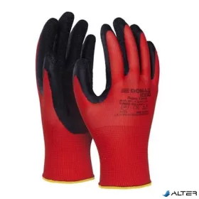  Védőkesztyű, latex, DONAU 'Safety', 8/M méret, piros