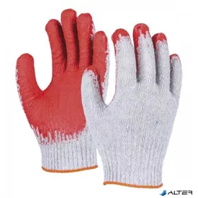   Védőkesztyű, textil, DONAU "Safety", 10/XL, piros