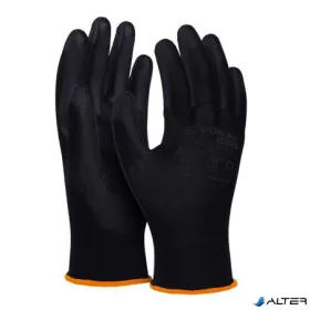   Szerelőkesztyű, PU, DONAU "Safety", 7/S méret, fekete