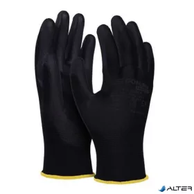   Szerelőkesztyű, PU, DONAU "Safety", 8/M méret, fekete