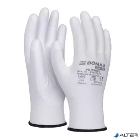   Szerelőkesztyű, PU, DONAU 'Safety', 10/XL méret, fehér