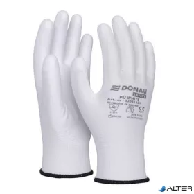   Szerelőkesztyű, PU, DONAU 'Safety', 10/XL méret, fehér