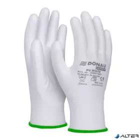   Szerelőkesztyű, PU, DONAU 'Safety', 11/XXL méret, fehér