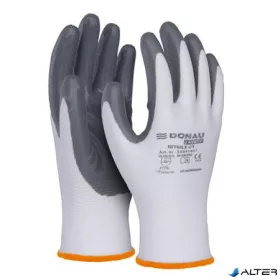   Szerelőkesztyű, nitril, DONAU 'Safety 01', 7/S méret, szürke