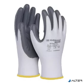   Szerelőkesztyű, nitril, DONAU 'Safety 01', 8/M méret, szürke