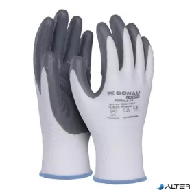   Szerelőkesztyű, nitril, DONAU 'Safety 01', 9/L méret, szürke