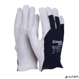   Védőkesztyű, kecskebőr, DONAU "Safety", 11/XXL méret, fehér-tengerészkék