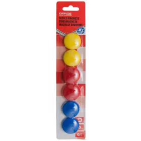 Mágneskorong, 30 mm, 6 db, OFFICE PRODUCTS, vegyes színek