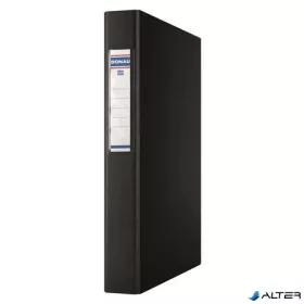   Gyűrűs könyv, 4 gyűrű, 40 mm, A4, PP/karton, DONAU, fekete