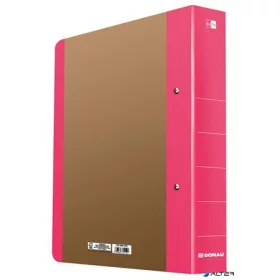   Gyűrűs könyv, 2 gyűrű, D alakú, 50 mm, A4, karton, DONAU 'Life', neon rózsaszín