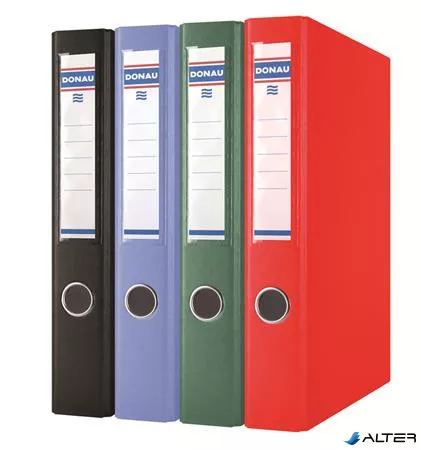 Gyűrűs könyv, 4 gyűrű, D alakú, 45 mm, A4, PP/karton, DONAU, fekete