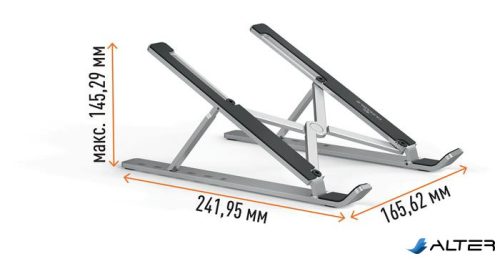 Notebookállvány, asztali, DURABLE "FOLD", ezüst