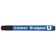 Alkoholos marker, 2-4 mm, kúpos, DONAU 'D-signer U', fekete