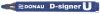 Alkoholos marker, 2-4 mm, kúpos, DONAU "D-signer U", kék